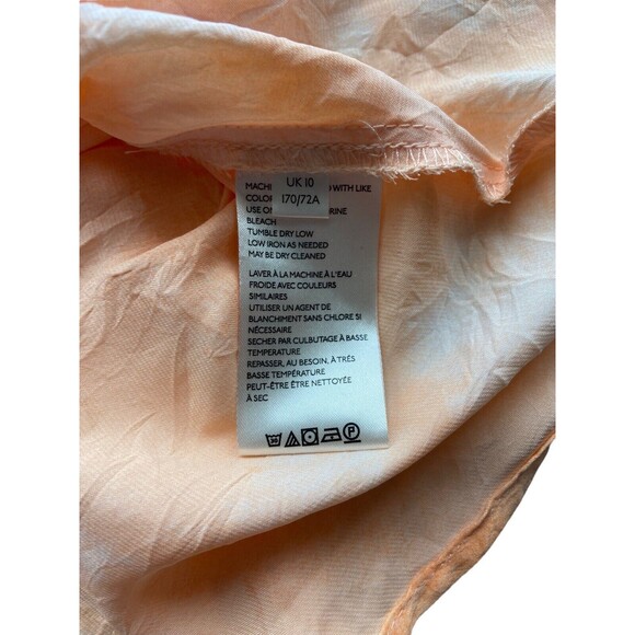 Free People Womens Martine Flirt Tie Dye Skirt Size 6 Peach Front Slit A-line - Picture 6 of 15